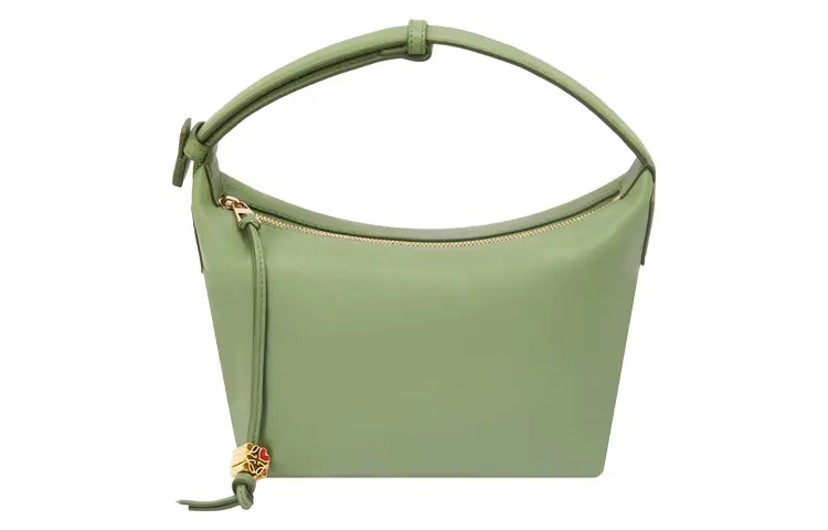 LOEWE Cubi Nappa Calfskin Lunch Bag Handbag Small Women's Green