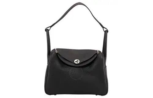 HERMES Lindy Evercolor Calfskin Handbag 30 Women's 89 Noir Black