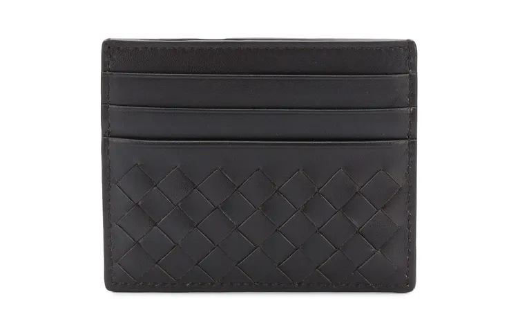 Bottega Veneta Cow Leather Card Holder Men's Dark Umber