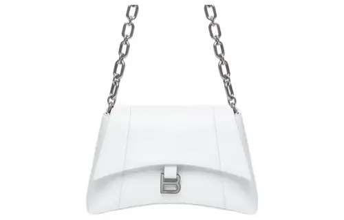 Balenciaga Downtown Cow Leather Shoulder Bag Women's White