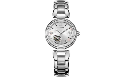 CITIZEN Mechanical Watch Series Mechanical Movement Stainless Steel Strap Watch Women's Watch White Dial
