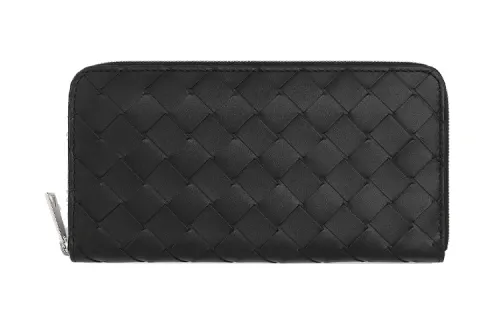 Bottega Veneta Cow Leather Wallet Women's Black/Papaya