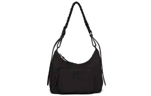 PRADA Fabric Shoulder Bag Women's Black