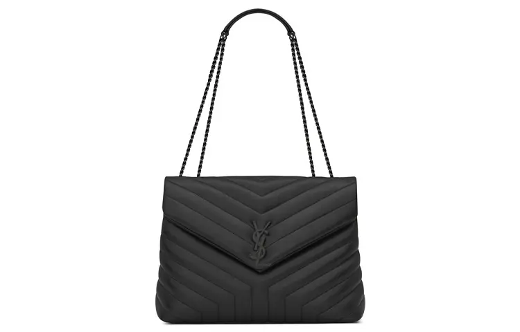 SAINT LAURENT LOULOU Quilted Leather Shoulder Bag, Crossbody Bag Medium Women's Black