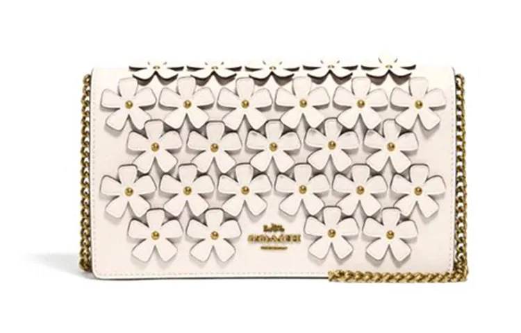 COACH Callie Leather Crossbody Bags Small Women's White