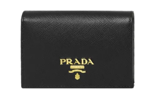 PRADA Saffiano Leather Wallet Women's Black