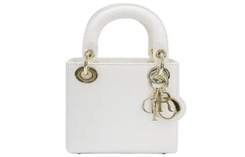 DIOR Lizard Skin Handbag, Shoulder Bag, Crossbody Bag Mini Women's Milk White