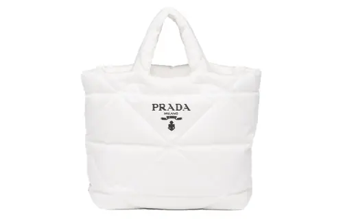 PRADA Nylon Tote Bag, Shopping Bag, Shoulder Bag, Handbag Women's White