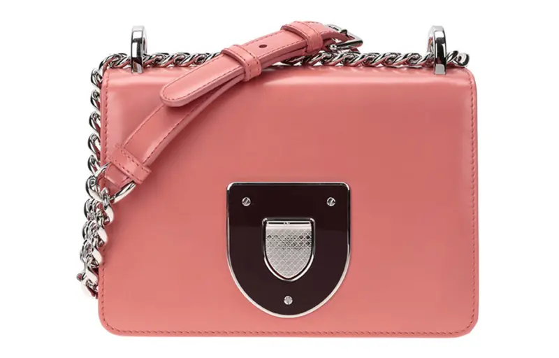 DIOR Cow Leather Shoulder Bag, Crossbody Bag Women's Rose Red