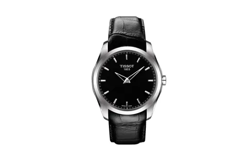 TISSOT Kutu Collection Quartz Movement 100m Waterproof Men's Watch 39mm Black Dial Stainless Steel Case