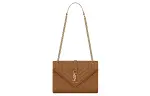 SAINT LAURENT ENVELOPE Grain Embossed Leather Envelope Bag, Shoulder Bag, Crossbody Bag Medium Women's