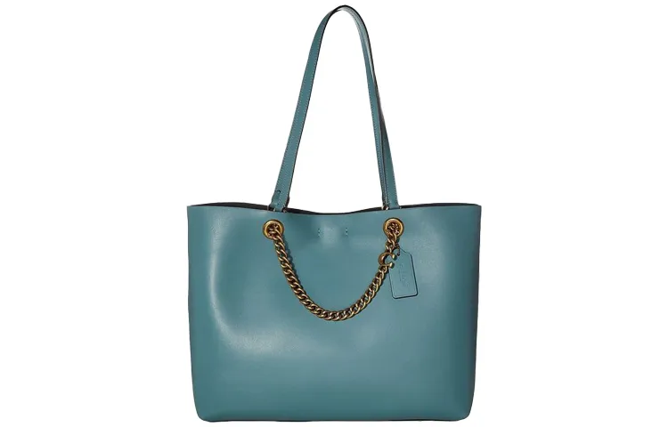 COACH Convertible Tote Cow Leather Tote Bag, Shopping Bag, Shoulder Bag, Handbag Women's Blue