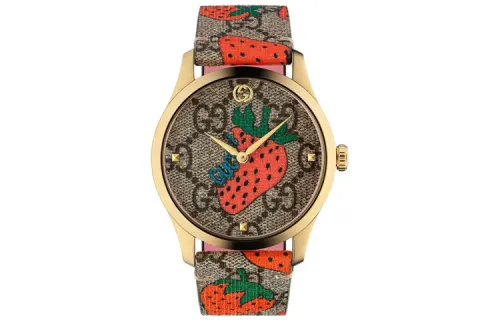 GUCCI G Timeles Collection Wrist Watches Quartz Movement Canvas Strap Tan Watch Dial Women's Watch