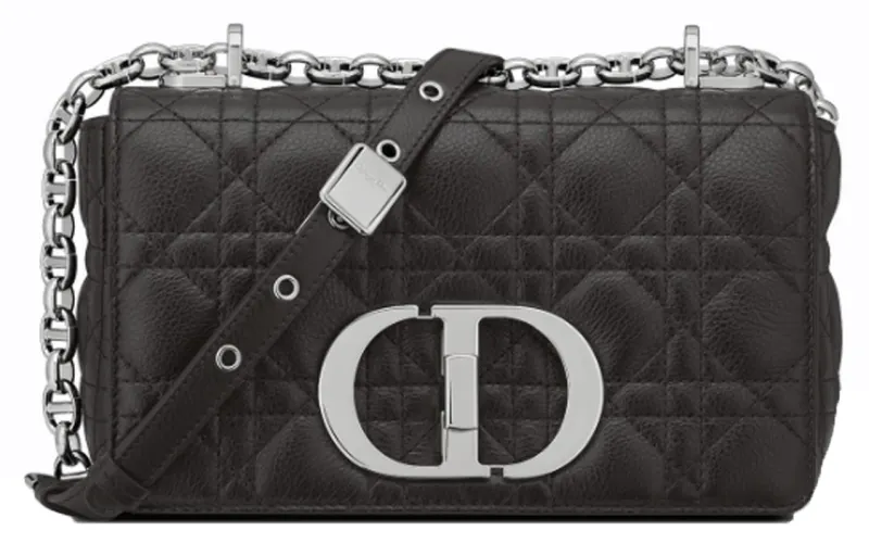 DIOR Soft Cannage Calfskin With Leather Crossbody Bag, Shoulder Bag Women's Black