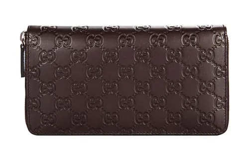 GUCCI Leather Wallet Unisex Brown