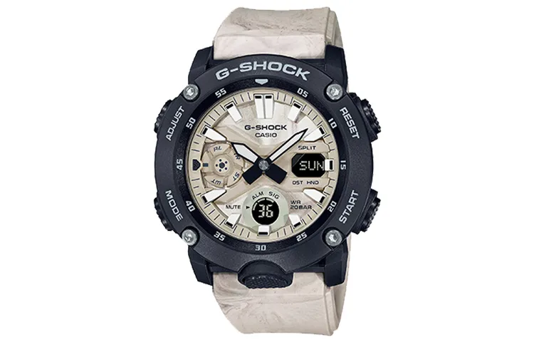 CASIO Men Liquid Crystal/Analog Dual Display Series White Watch