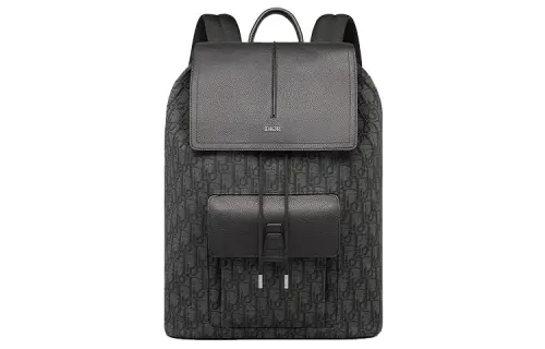 DIOR D Motion Grain Calfskin Backpack Men's Black