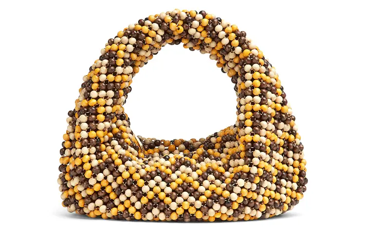 Bottega Veneta Nylon Fabric Dumpling Bag Handbag Mini Women's Gold