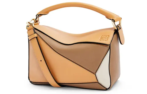 LOEWE Puzzle Calfskin Puzzle Bag, Crossbody Bag, Shoulder Bag Small Women's Warm Sand Brown