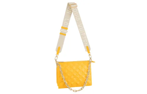LOUIS VUITTON Coussin Lambskin Pillow Bag, Chain Bag, Handbag, Shoulder Bag, Crossbody Bag Small Women's Yellow