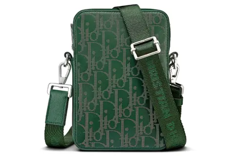 DIOR Leather Messenger Bag, Crossbody Bag, Shoulder Bag Unisex Green