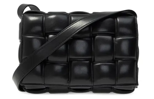 Bottega Veneta Padded Cassette Sheepskin Pillow Bag, Crossbody Bag, Shoulder Bag Women's Black