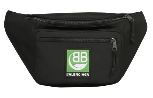 Balenciaga Nylon Fabric Sling Bag, Fanny Pack Unisex Black