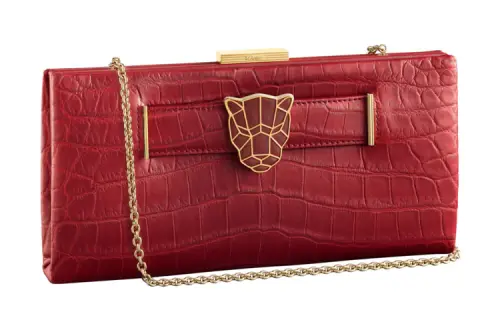 CARTIER PANTHÈRE Crocodile Leather Shoulder Bag, Crossbody Bag Women's Red
