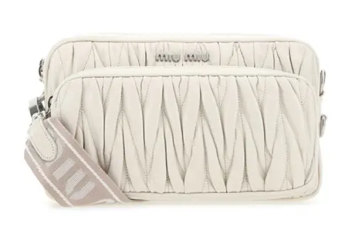 MIU MIU Leather Shoulder Bag Unisex White