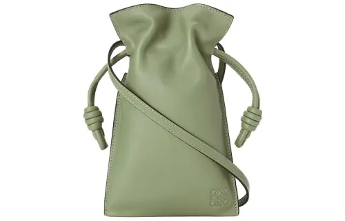 LOEWE Flamenco Nappa Cow Leather Shoulder Bag, Crossbody Bag Women's Matcha Green