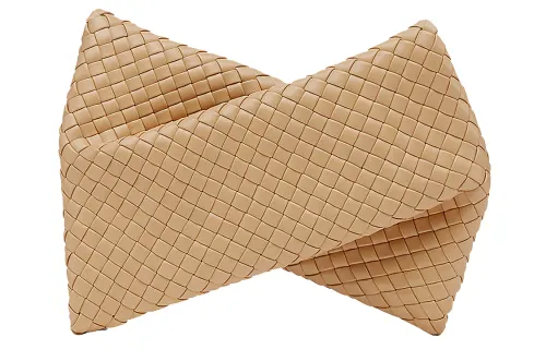 Bottega Veneta Cow Leather Clutch Handbag Women's Apricot