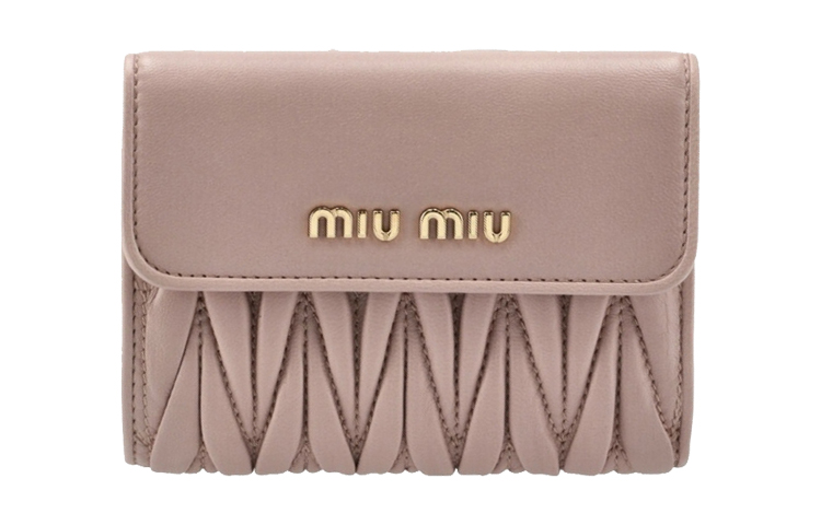 MIU MIU Lambskin Wallet Women's Pink