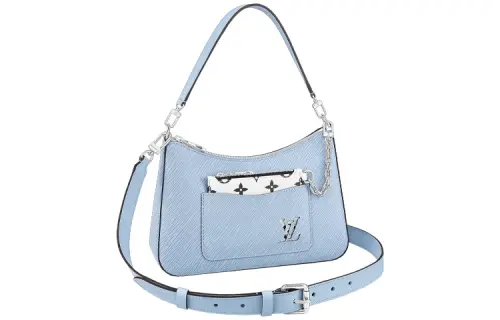 LOUIS VUITTON Epi Grain Cow Leather Shoulder Bag, Portable Crossbody Bag Women's Blue