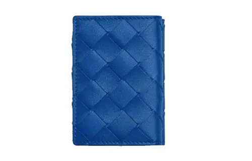 Bottega Veneta Leather Wallet Men's Cobalt Blue
