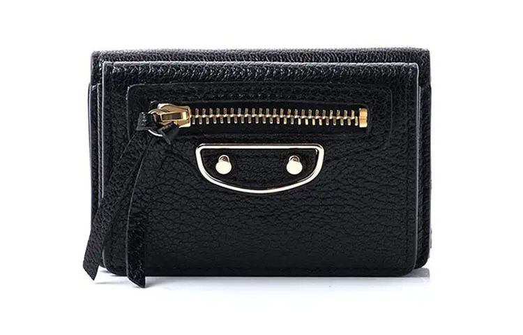 Balenciaga Sheepskin Wallet Women's Black