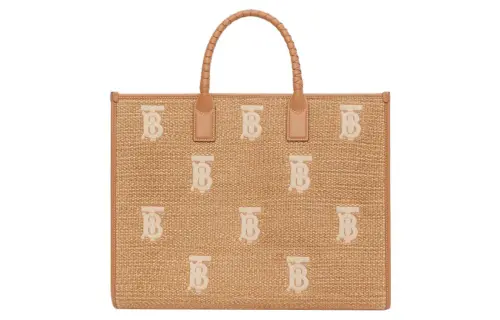 Burberry Freya Classic Polyamide Handbag Large Women's Natural