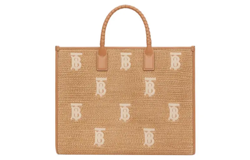 Burberry Freya Classic Polyamide Handbag Large Women's Natural
