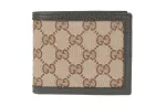 GUCCI Canvas With Leather Wallet Men's Ebony/Brown