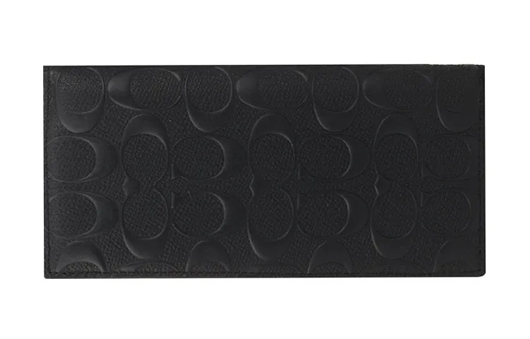 COACH Breast Pocket Refined Calfskin Wallets Men's Black