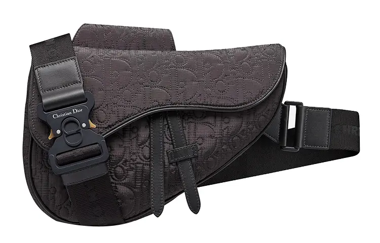 DIOR Saddle Nylon Fabric Saddle Bag, Crossbody Bag, Sling Bag Men's Black