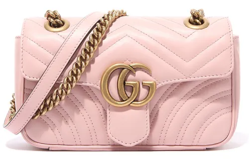 GUCCI GG Marmont Cow Leather Crossbody Bag, Shoulder Bag Small Women's Candy