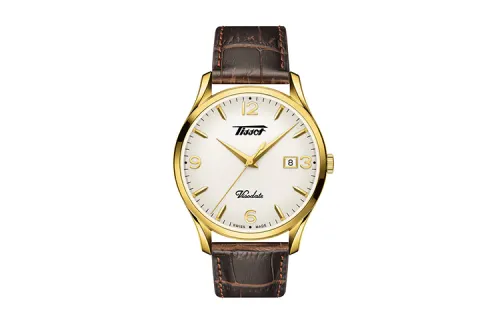 TISSOT Vistada Collection Quartz Movement Men's Watches Watch 40mm White Dial Stainless Steel Case Leather Strap