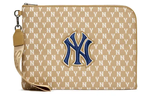 MLB Monogram Collection Polyester Clutch Large Unisex Khaki