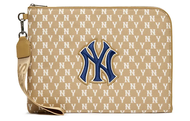 MLB Monogram Polyester Clutch Large Unisex Khaki