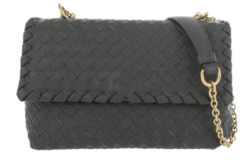 Bottega Veneta Sheepskin Chain Crossbody Bag, Shoulder Bag Women's Dark Gray