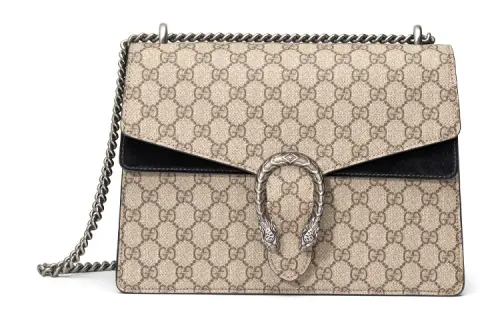 GUCCI Dionysus Canvas With Leather Chain Bag, Shoulder Bag, Crossbody Bag Women's Ebony/Black
