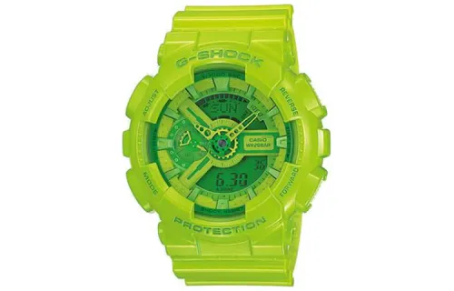 CASIO Women's Liquid Crystal/Analog Dual Display Series Green Watch GA-110B-3D