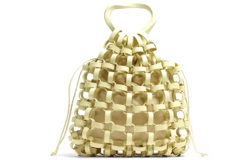 Bottega Veneta Lambskin Shoulder Bag, Crossbody Bag, Handbag Women's Ice Cream Yellow