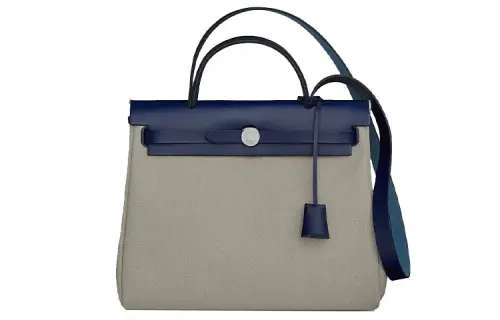 HERMES Herbag Zip Canvas With Hunter Cow Leather Shoulder Bag, Crossbody Bag, Handbag 31 Unisex