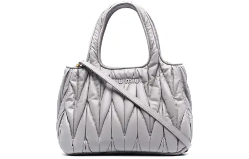 MIU MIU Leather Shoulder Bag, Crossbody Bag, Handbag Women's Silver